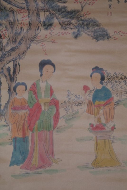 Chinesische Gemälde Kakemono 3 Frauen 2