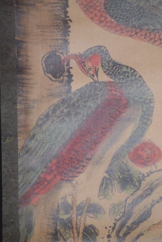 Chinesische Gemälde Kakemono 5 Vögel 4