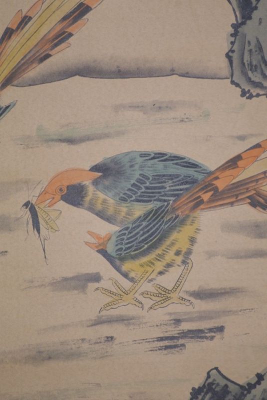 Chinesische Gemälde Kakemono 6 Vögel 4