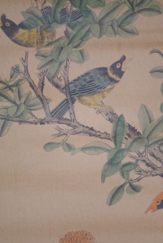 Chinesische Gemälde Kakemono 6 Vögel 5