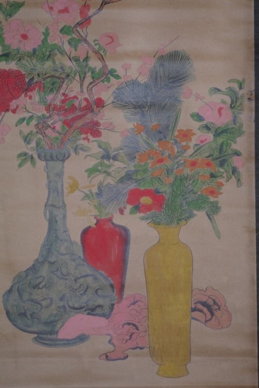 Chinesische Gemälde Kakemono Blumensträusse 2