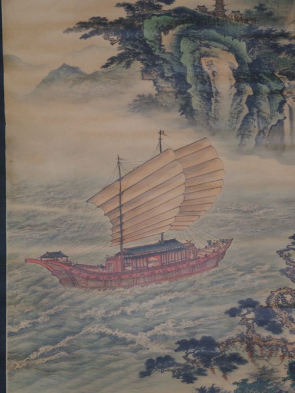 Chinesische Gemälde Kakemono Chinesisches Boot 2