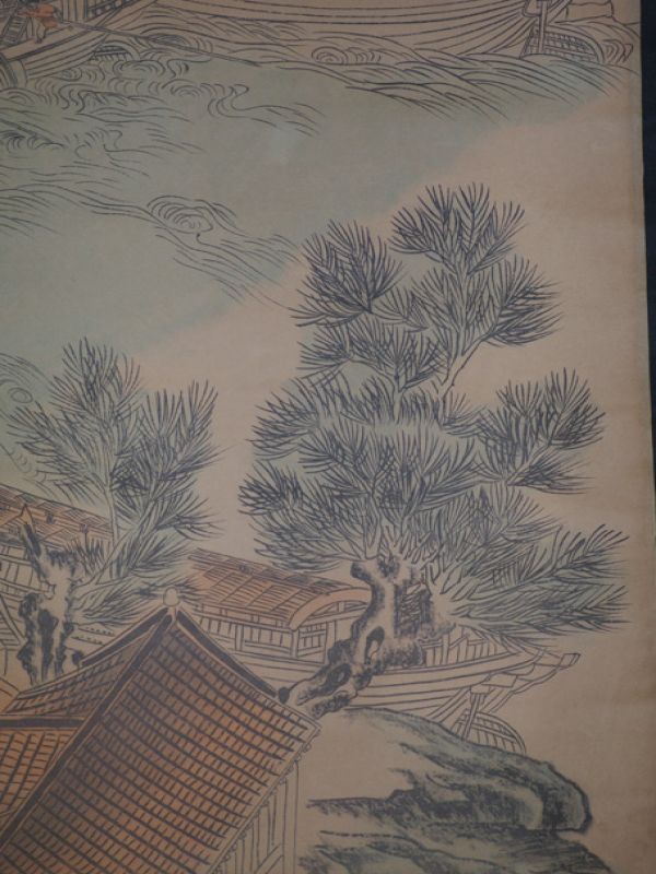Chinesische Gemälde Kakemono Das Dorf am Fluss 4