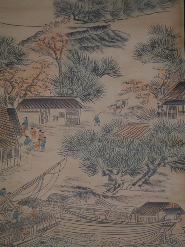 Chinesische Gemälde Kakemono Das Dorf am Fluss 5