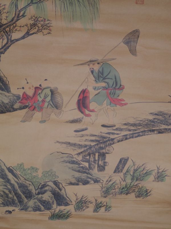 Chinesische Gemälde Kakemono Der Fischer 4