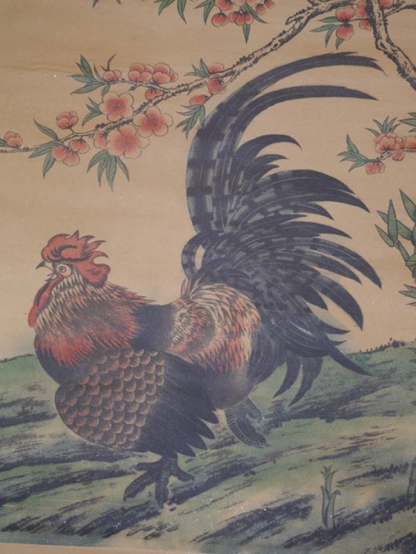 Chinesische Gemälde Kakemono Der Hahn 2