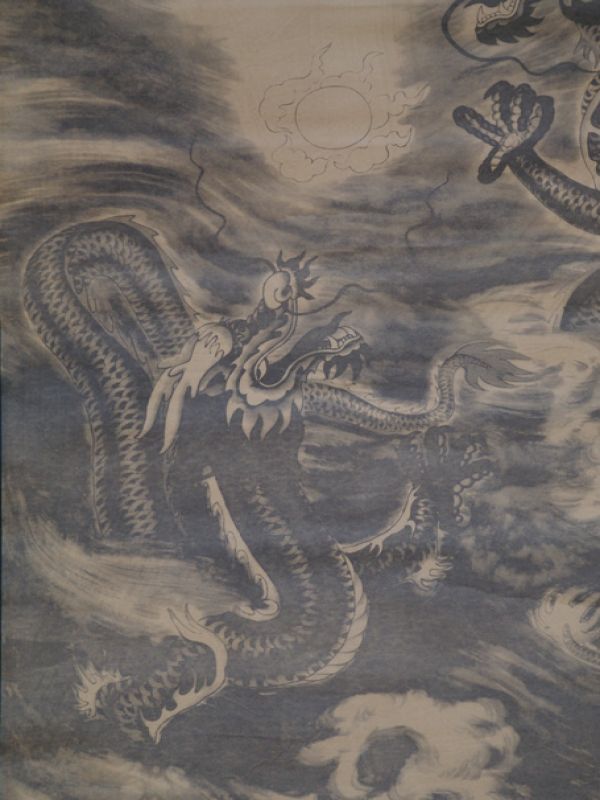 Chinesische Gemälde Kakemono Die zwei Drachen 3