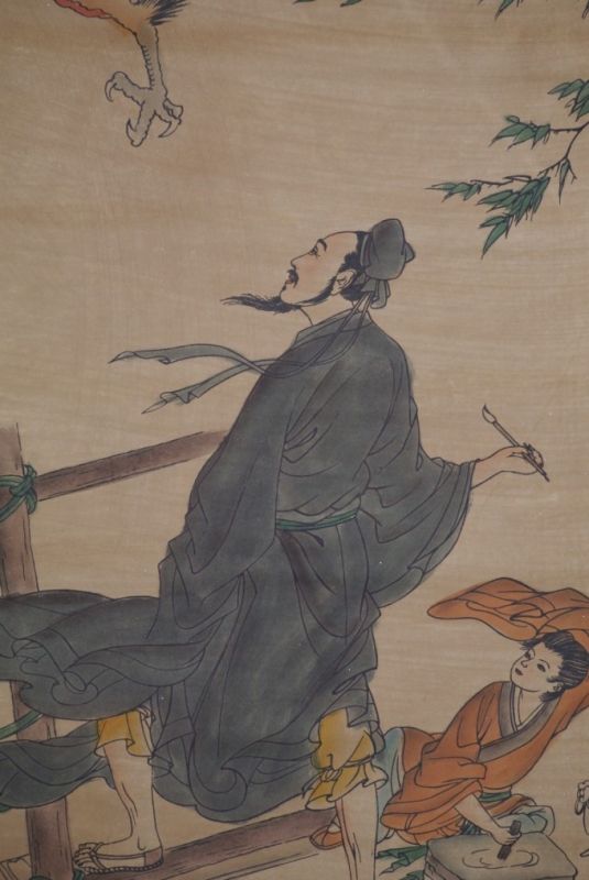 Chinesische Gemälde Kakemono Drachen in den Himmel 3