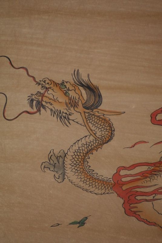 Chinesische Gemälde Kakemono Drachen in den Himmel 4