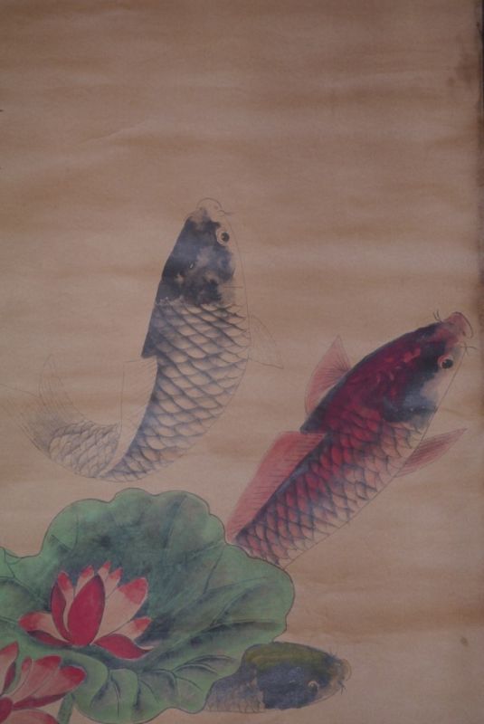 Chinesische Gemälde Kakemono Fische 2