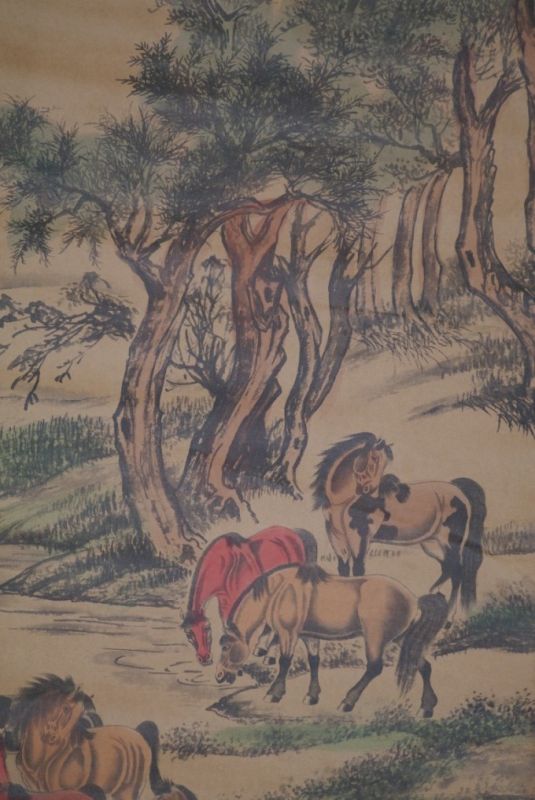 Chinesische Gemälde Kakemono Pferde 2 3