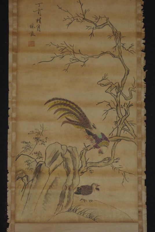 Chinesische Gemälde Kakemono Vögel 2