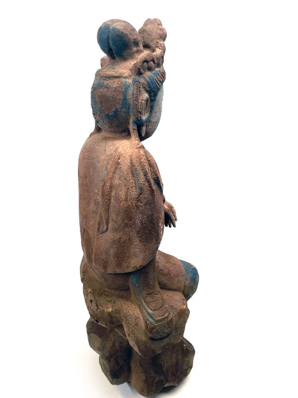 Chinesische Holz Statue Asiatischer Buddha 5