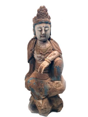 Chinesische Holz Statue Asiatischer Buddha