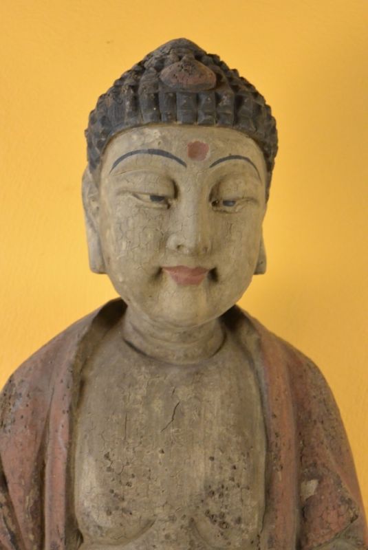 Chinesische Holz Statue Buddha Das Gebet 2