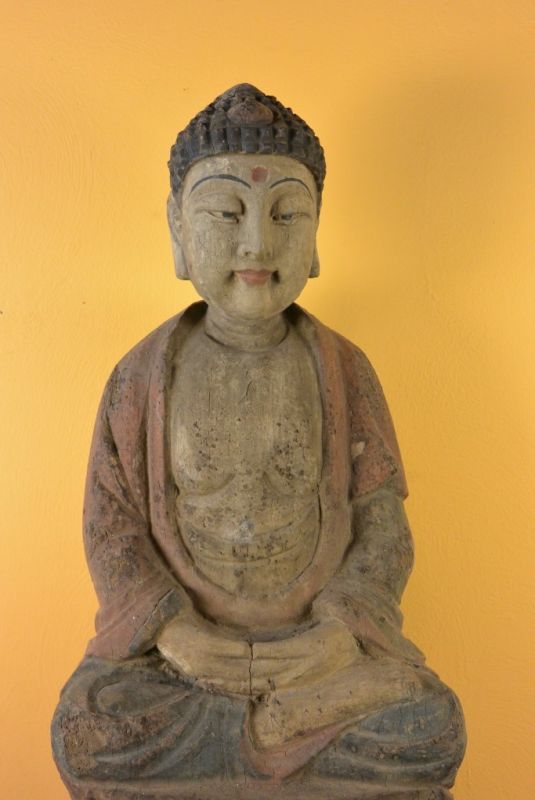 Chinesische Holz Statue Buddha Das Gebet 3