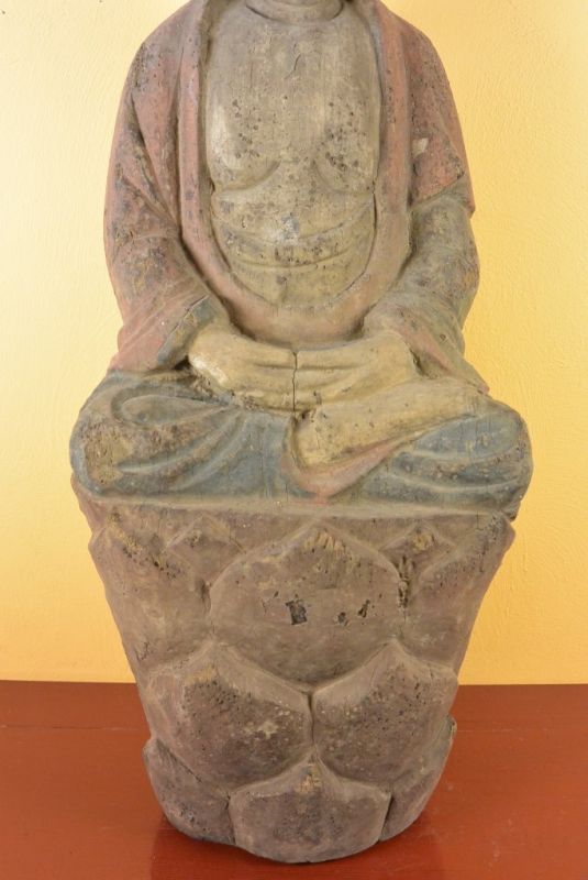 Chinesische Holz Statue Buddha Das Gebet 4