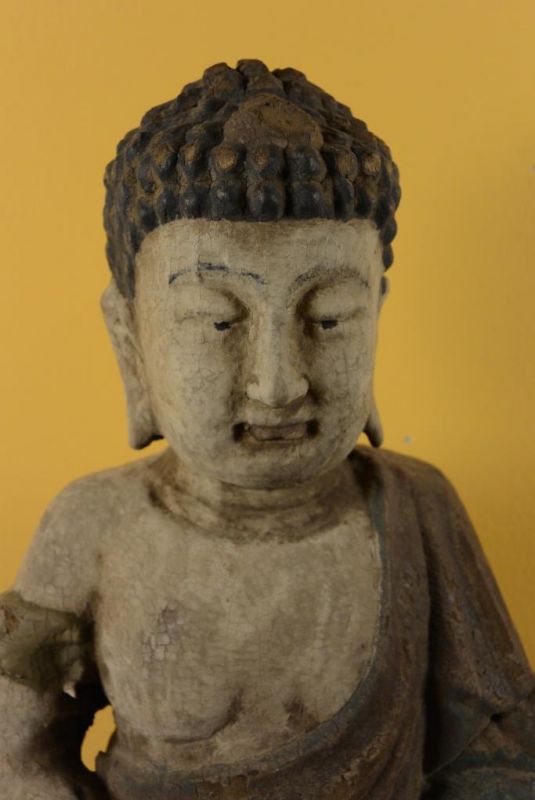 Chinesische Holz Statue Buddha in Meditationsposition 2