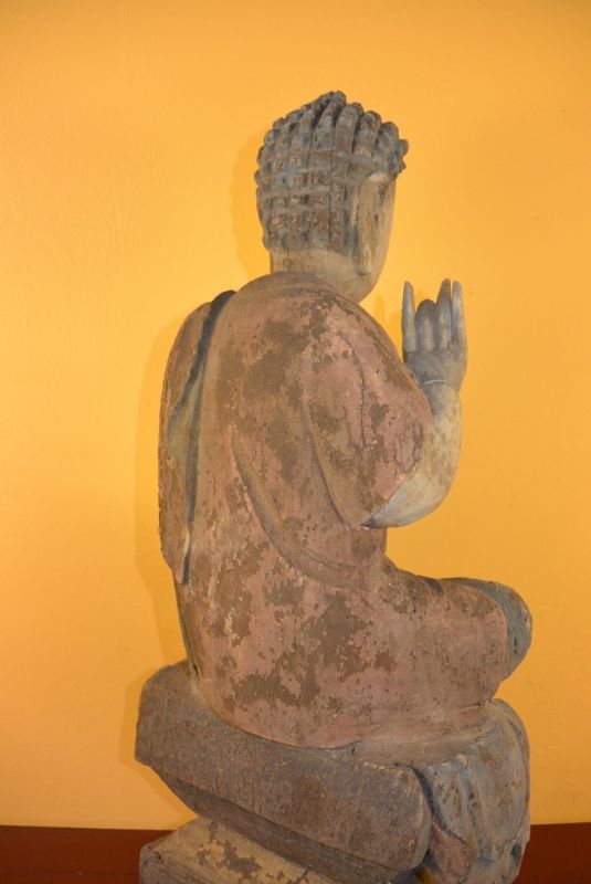 Chinesische Holz Statue Buddha Lotus-Position 4