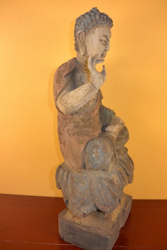 Chinesische Holz Statue Buddha Lotus-Position 5