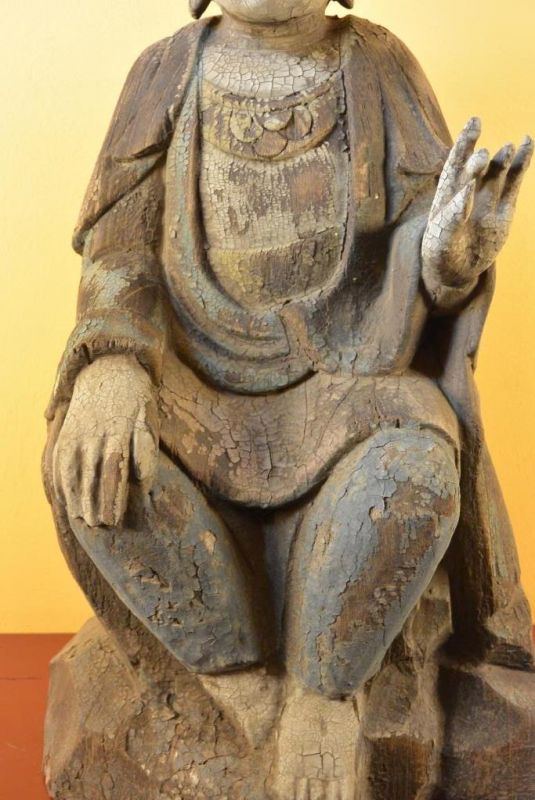 Chinesische Holz Statue - Chinesische Göttin Maitreya 3