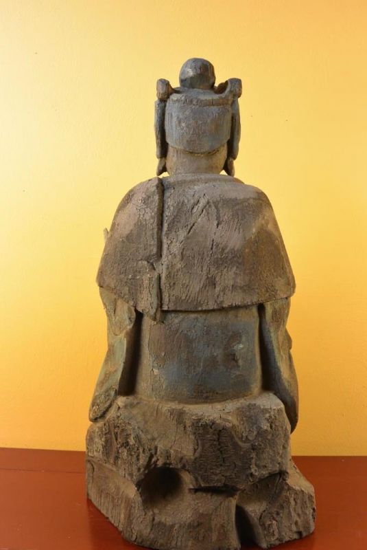 Chinesische Holz Statue - Chinesische Göttin Maitreya 5