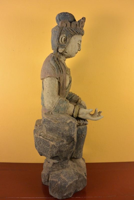 Chinesische Holz Statue Chinesische Göttlichkeit 4