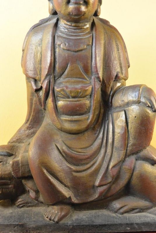 Chinesische Holz Statue Göttin der Wächterlöwe 4