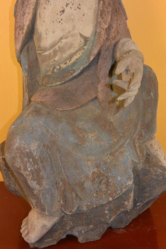 Chinesische Holz Statue Göttin Guan Yin 3