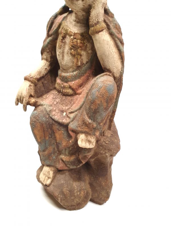 Chinesische Holz Statue Göttin GuanYin 3