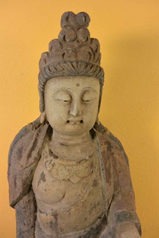 Chinesische Holz Statue Göttin Guanyin 2