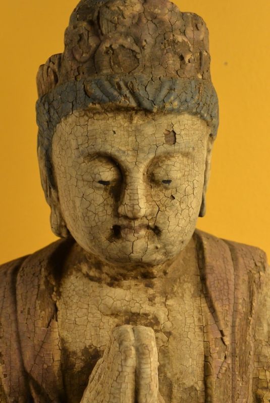 Chinesische Holz Statue Göttin Guanyin Gebet 3