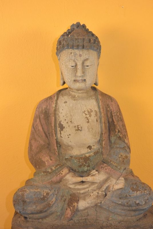 Chinesische Holz Statue Große Buddha 2