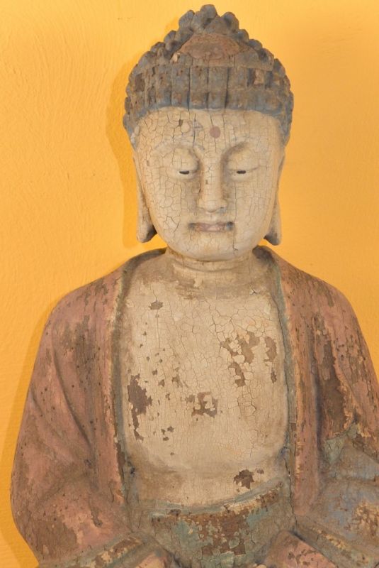 Chinesische Holz Statue Große Buddha 3