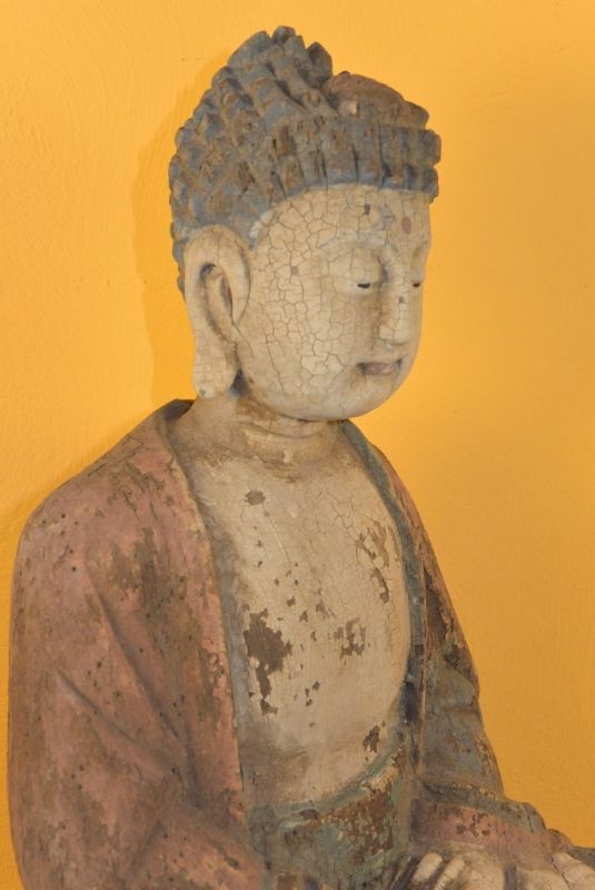 Chinesische Holz Statue Große Buddha 4