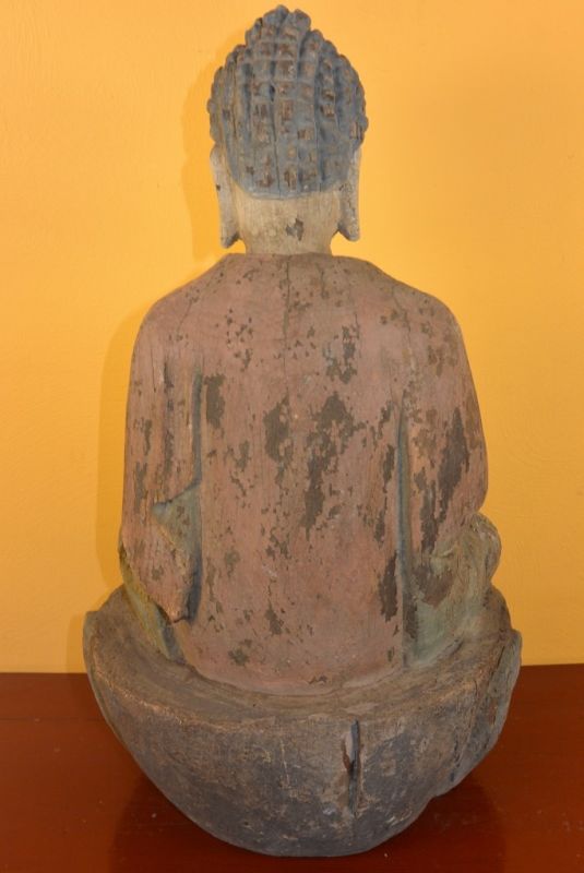 Chinesische Holz Statue Große Buddha 5