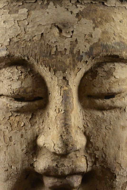 Chinesische Holz Statue Große Buddha-Kopf 3 3