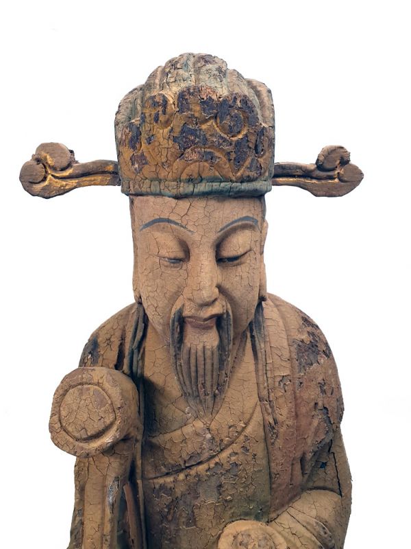 Chinesische Holz Statue - Großer Weiser Buddhist 2