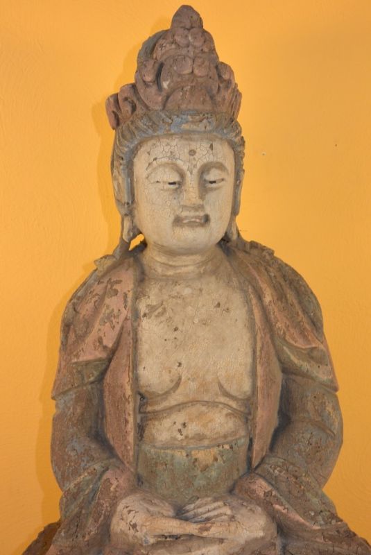 Chinesische Holz Statue Guan Yin 2