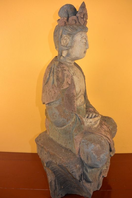 Chinesische Holz Statue Guan Yin 4