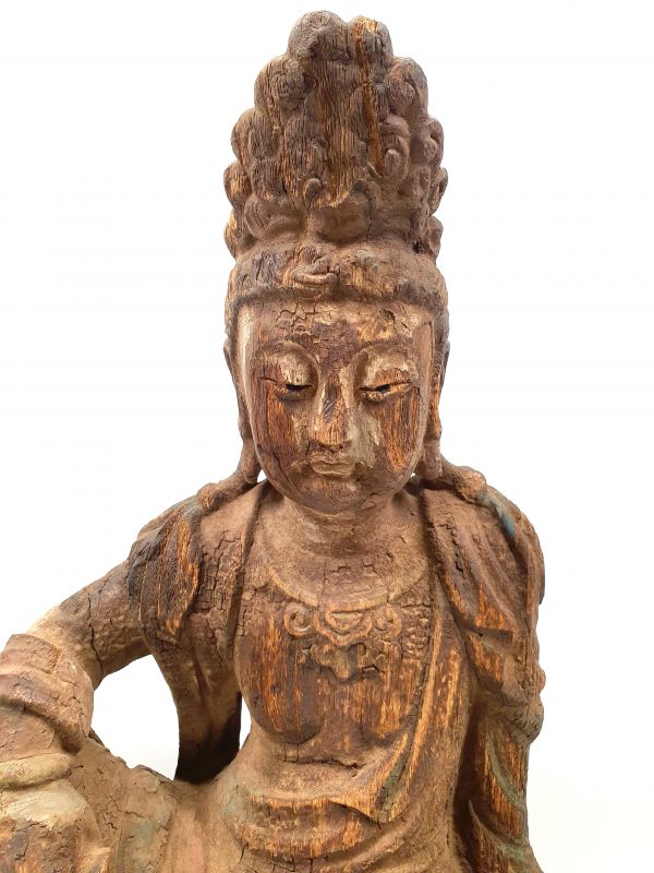 Chinesische Holz Statue GuanYin Göttin - Natürlich 2