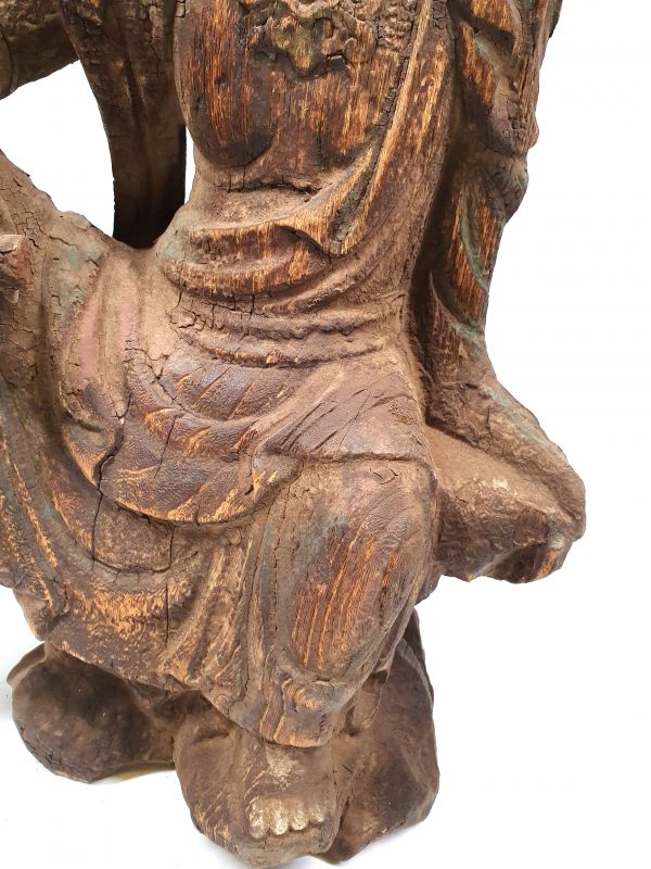 Chinesische Holz Statue GuanYin Göttin - Natürlich 3