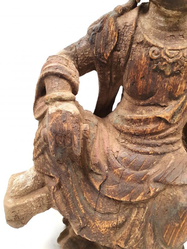 Chinesische Holz Statue GuanYin Göttin - Natürlich 4