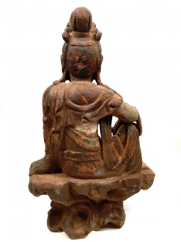 Chinesische Holz Statue GuanYin Göttin - Natürlich 5
