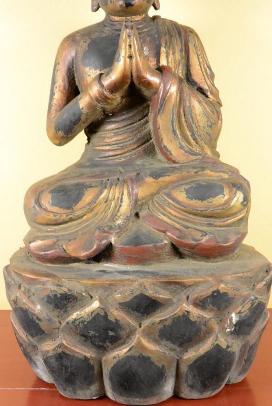 Chinesische Holz Statue - Lackiert - Buddha 1 3