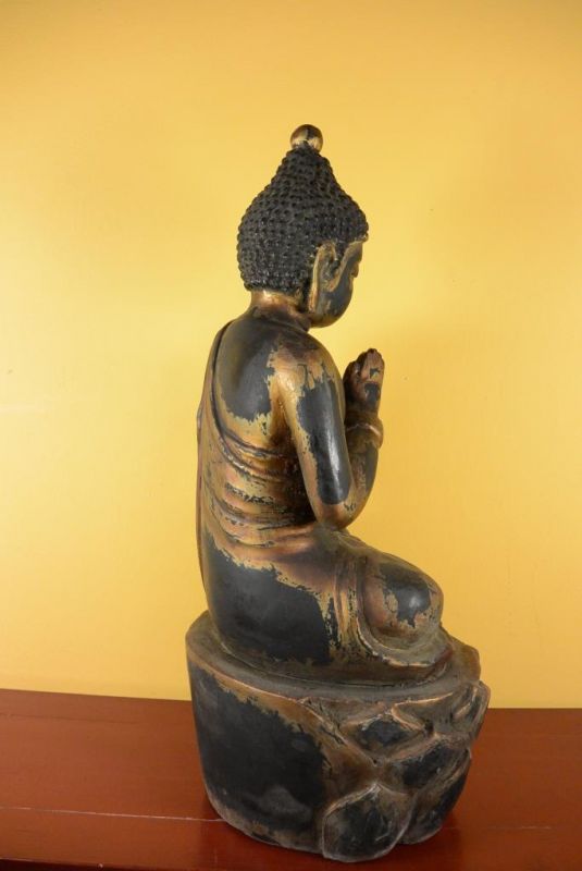 Chinesische Holz Statue - Lackiert - Buddha 1 4