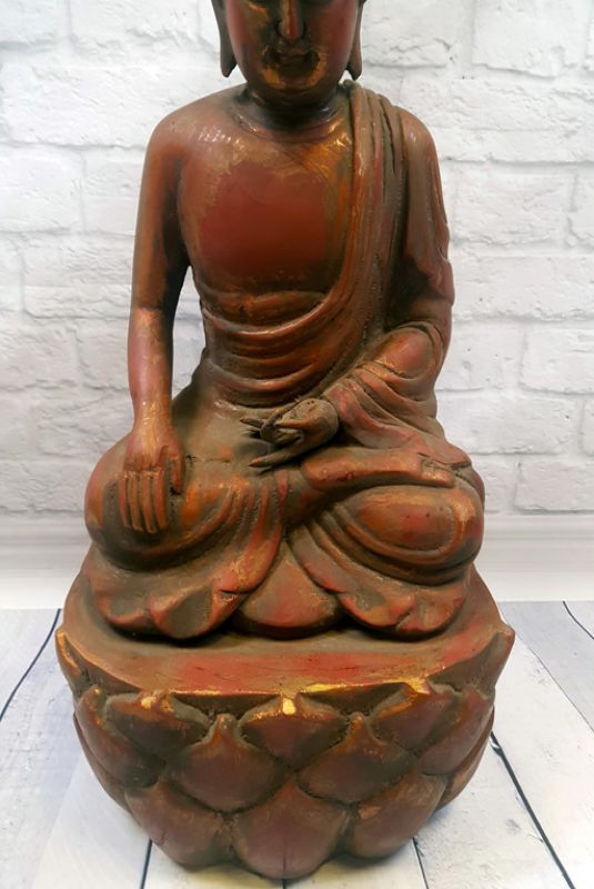 Chinesische Holz Statue - Lackiert - Buddha 1 3