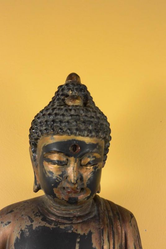 Chinesische Holz Statue - Lackiert - Buddha 3 2