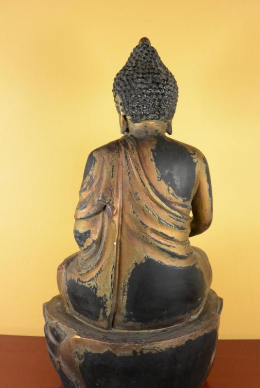 Chinesische Holz Statue - Lackiert - Buddha 3 4