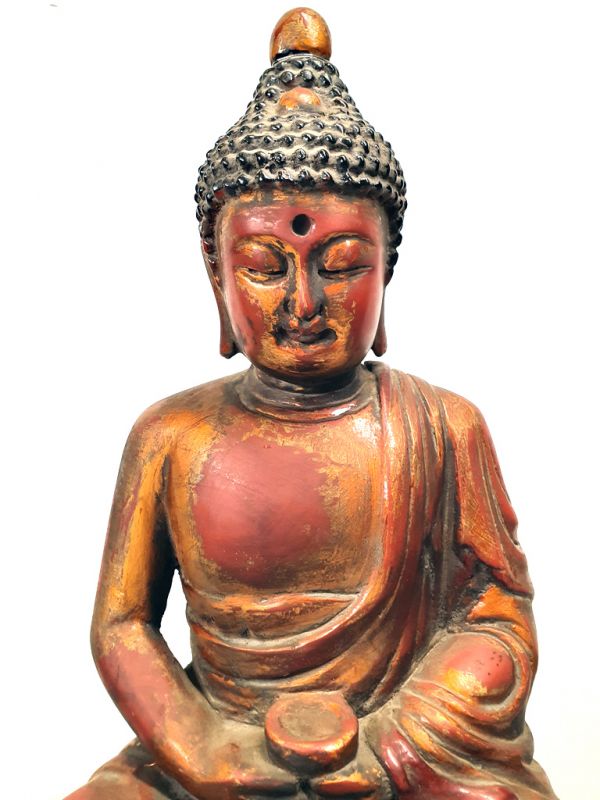 Chinesische Holz Statue - Lackiert - Buddha 3 2